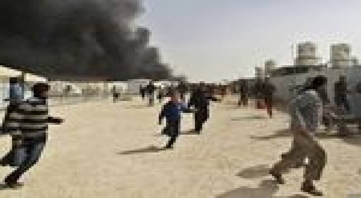 إصابة طفلين إثر حريق كرفان في "الزعتري"