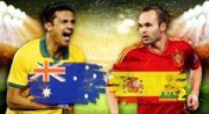 التشكيلة الرسمية لمباراة إسبانيا × أستراليا