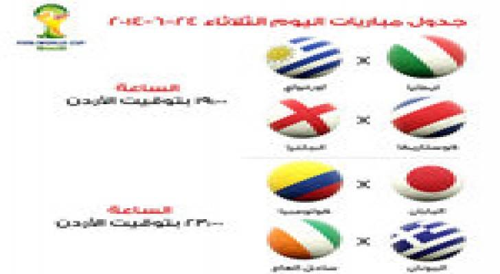جدول مباريات الثلاثاء لمونديال البرازيل 2014