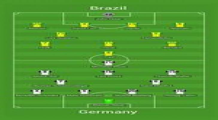 التشكيلة الرسمية لمباراة البرازيل والمانيا