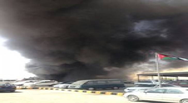 حريق ضخم في المنطقة الحرة في محافظة الزرقاء ..صور