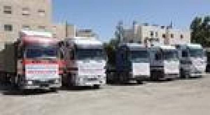 الهيئة الخيرية تسير قافلة مساعدات انسانية الى غزة