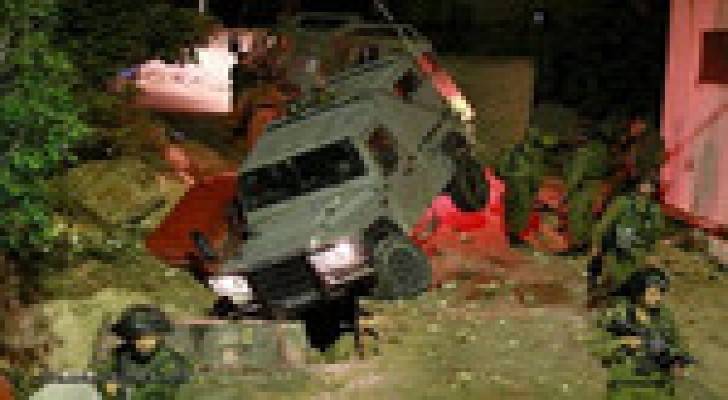 انقلاب جيب عسكري إسرائيلي بمواجهات ليلية ببلعين