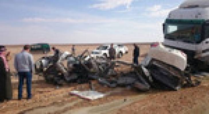 إصابة (6) أشخاص اثر حادث تدهور على الطريق الصحراوي