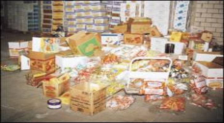 ضبط مواد غذائية فاسدة بالزرقاء
