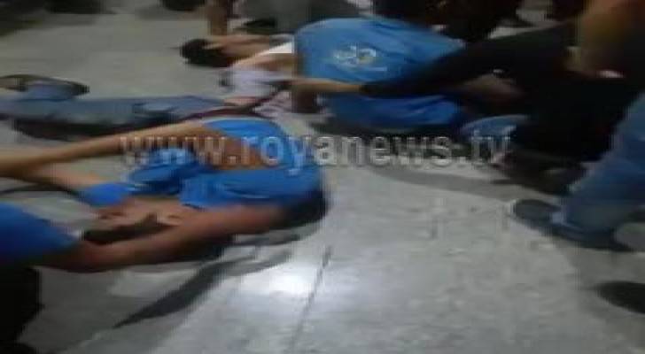 عمان: إصابة (4) اشخاص اثر سقوطهم عن رافعة في شارع المدينة المنورة  .. صور