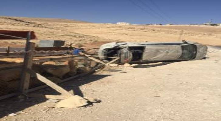 عمان: انقلاب مركبة في شارع ياجوز ولا اصابات ..صور
