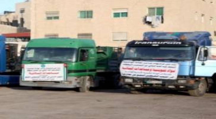 الخيرية الهاشمية تسير قافلة مساعدات انسانية الى غزة