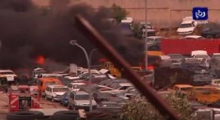 بالفيديو: لقطات حصرية لكاميرا رؤيا لحادثة انفجار شاحنة في جمرك عمان