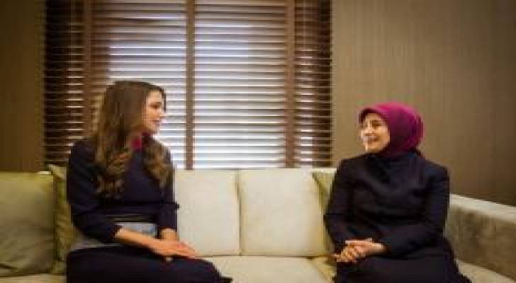 الملكة رانيا تلتقي زوجة رئيس الوزراء التركي