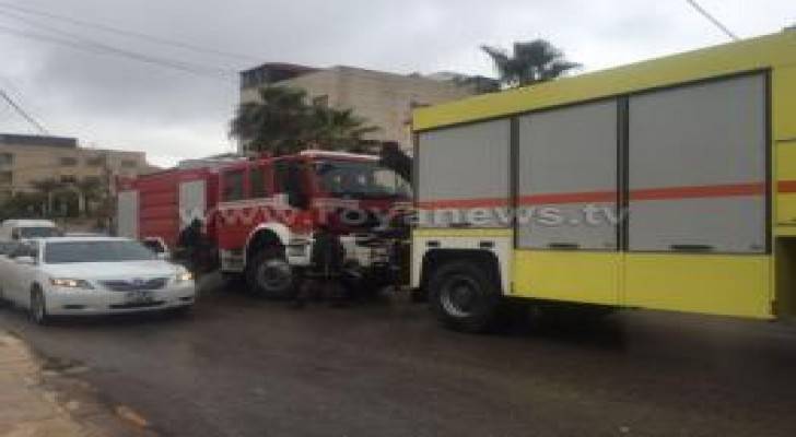بالصور : حريق في بناية داخلها حضانة أطفال بخلدا