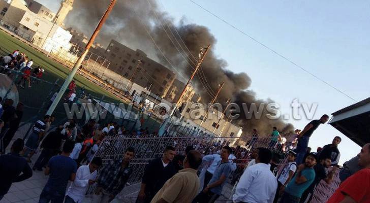 الامن والدرك ينهيان اعمال شغب في ملعب اربد باعتقال 7 .. صور وتفاصيل