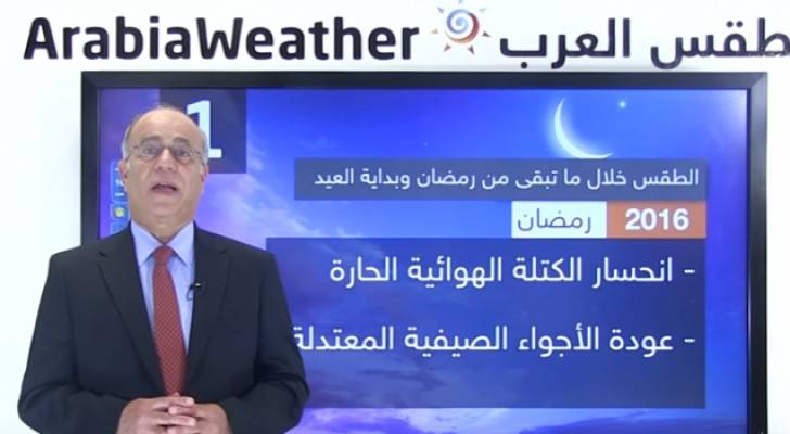 حالة الطقس خلال ما تبقى من شهر رمضان وبداية فترة العيد