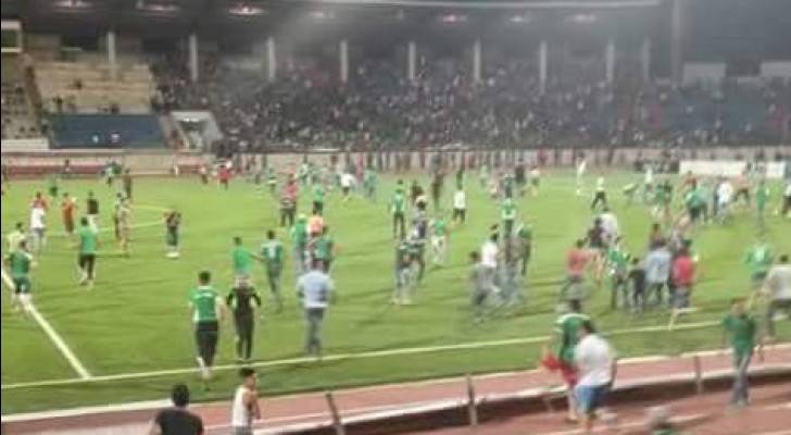 شغب في مباراة الوحدات والرمثا .. تفاصيل