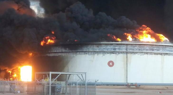 ليبيا: حريق بخزان نفط بالسدرة بعد هجوم "فلول الجضران"