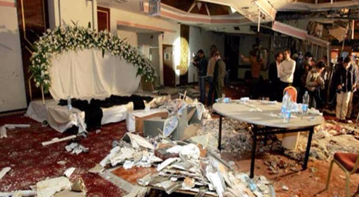 صورة تظهر احد الفنادق في العاصمة عمان بعد تعرضه لتفجيرات ارهابية- ارشيفية