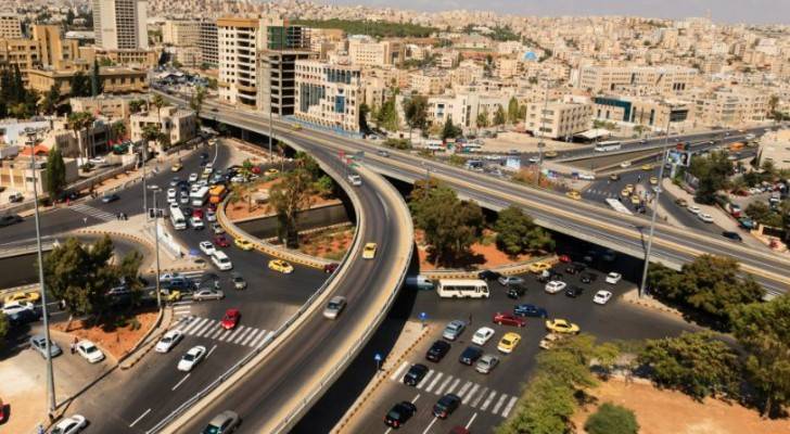 منظر من دوار الداخلية باتجاه غرب عمان
