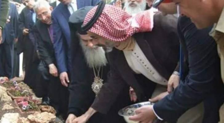 السمو الملكي الامير غازي بن محمد يضع حجر الاساس للمركز الارثوذكسي في دير العذراء ينبوع الحياة بدبين