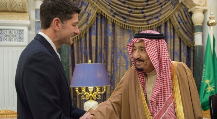 رئيس مجلس النواب الاميركي بول راين مع العاهل السعودي