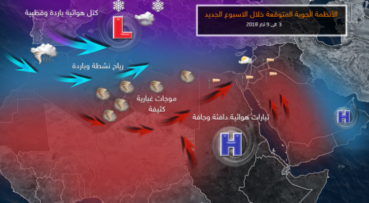 طقس دافئ وجاف متوقع الأسبوع الجديد والحرارة تقترب من 25 مئوية في مناطق واسعة