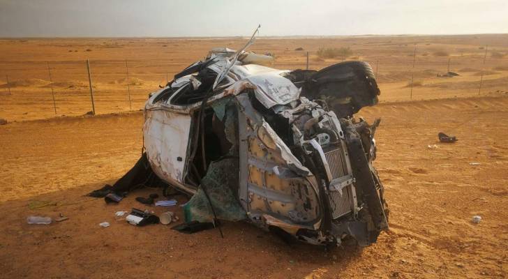 وفاة 3 أردنيين واصابة رابع بحادث سير في السعودية.. صور