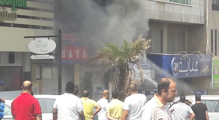 حريق صيدلية في العقبة