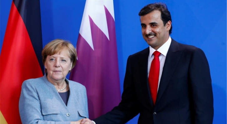 امير قطر وميركل