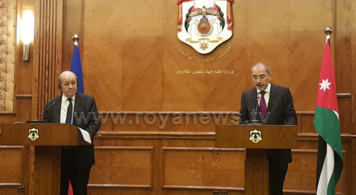 الصفدي ولودريان خلال المؤتمر الصحفي