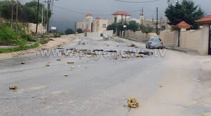 ارشيفية لأحد شوارع بلدة عنجرة في عجلون