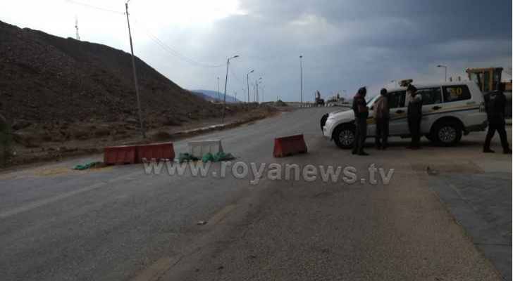 اغلاق طريق الكرك - البحر الميت بسبب الأحوال الجوية وارتفاع منسوب المياه