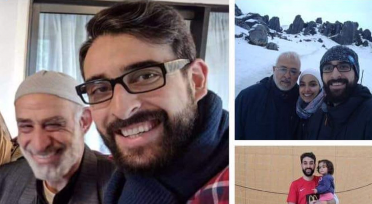 الشاب عطا عليان مع والده محمد عليان