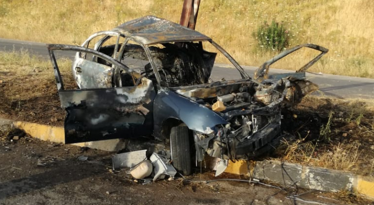 صورة للمركبة التي تعرضت لحادث التدهور