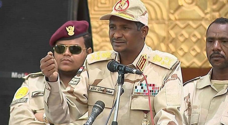 نائب رئيس المجلس العسكري الانتقالي في السودان محمد دقلو