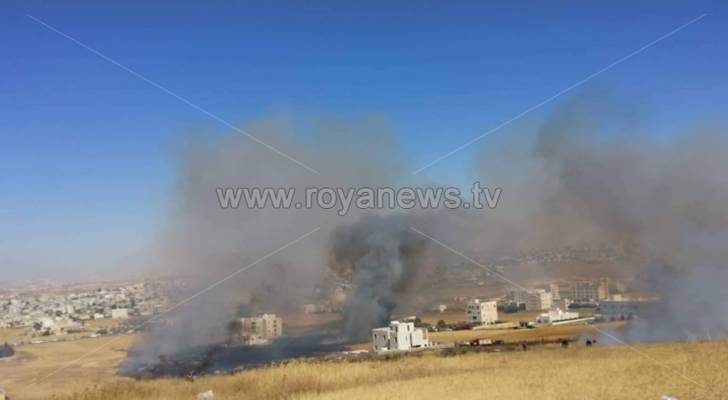 حريق محاصيل زراعية في اربد - صور