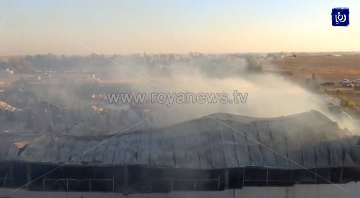 الدفاع المدني لـ "رؤيا": إصابة بحريق مصنع الأثاث في القسطل