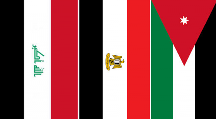 علم الأردن ومصر والعراق