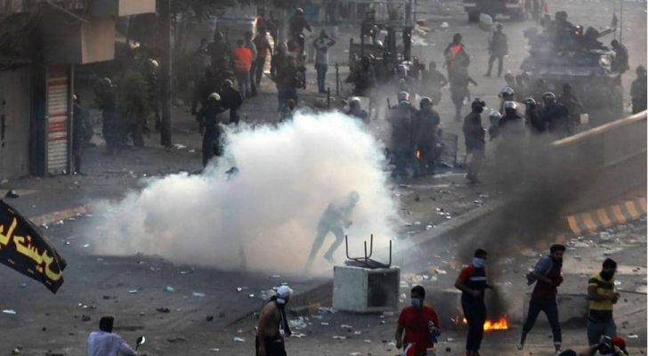احتجاجات في ساحة الطيران في بغداد