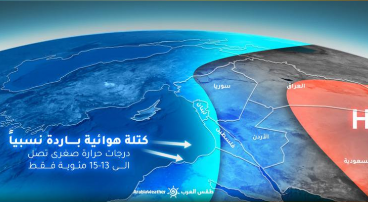 خريطة توضيحية من طقس العرب