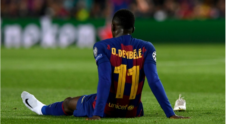 الفرنسي عثمان ديمبيلي مهاجم برشلونة الاسباني