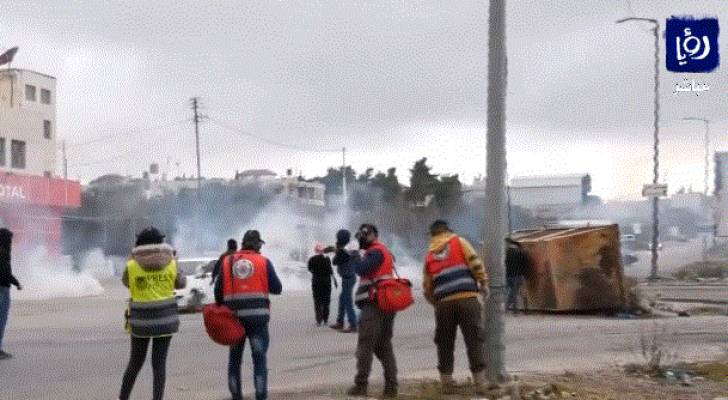 مواجهات مع قوات الاحتلال شمالي البيرة- فيديو