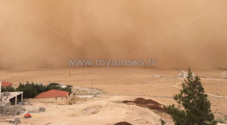 عاصفة رملية قوية في معان وتعليق للدراسة