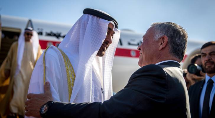 الملك وولي عهد أبو ظبي يؤكدان رفضهما لأي إجراء لضم أراض في الضفة الغربية