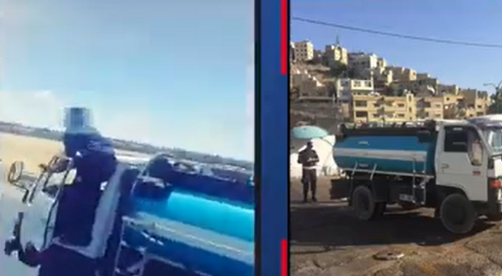 ضبط سائق صهريج متهور خرج من المركبة أثناء مسيرها