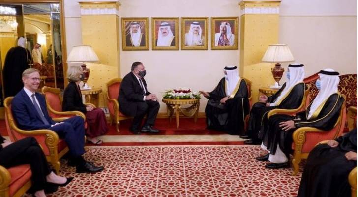 البحرين تؤكد لبومبيو ضرورة قيام دولة فلسطينية لتحقيق السلام