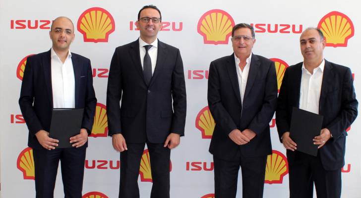 إيسوزو الأردن توقع اتفاقية شراكة مع شِل للزيوت بهدف توريد زيوت السيارات لمركباتها