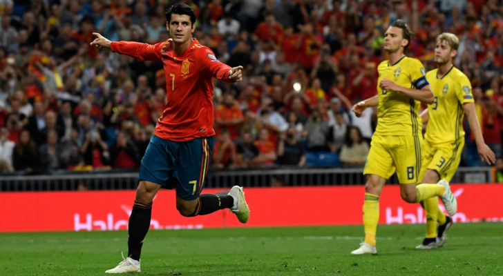 ألفارو موراتا مهاجم المنتخب الإسباني
