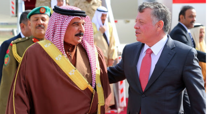 الملك عبدالله الثاني وملك البحرين حمد بن عيسى