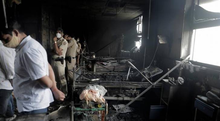 مقتل ١٦ مصابا بكورونا في حريق مستشفى بالهند