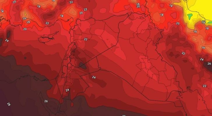 كتلة هوائية حارة تؤثر على الأردن.. تفاصيل