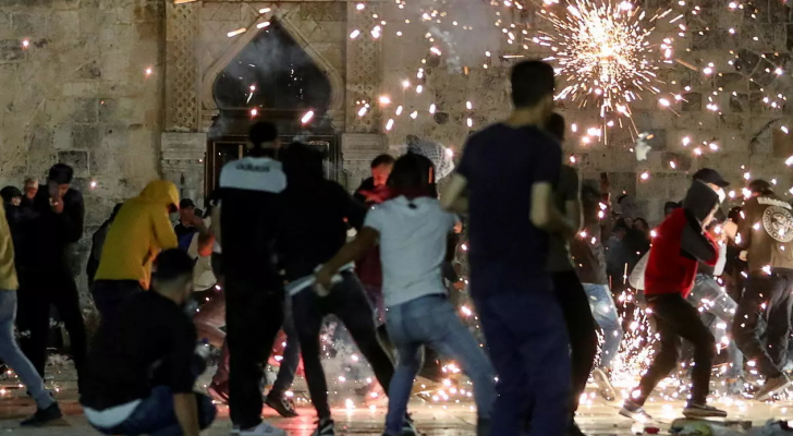 خلال المواجهات بين الفلسطينيين وقوات الاحتلال الاسرائيلي